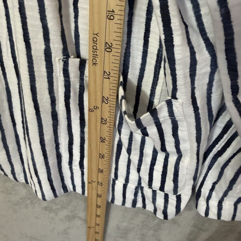 Chicos Blazer Womens 4 US 2XL Blue White Striped Nautical Beachy Modal Blend - Picture 7 of 9